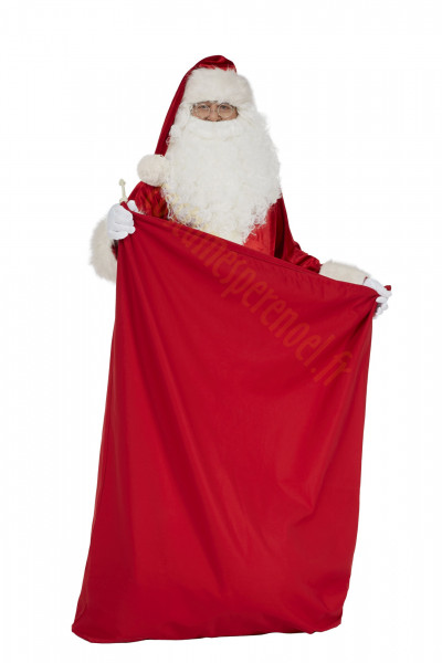 Sac velours rouge 10 x 13 cm cerf blanc décoration de noël rangement